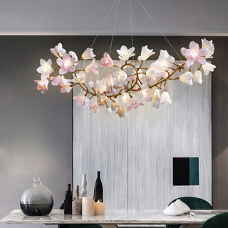 Lustra Lustre Laiton Céramique Floraison