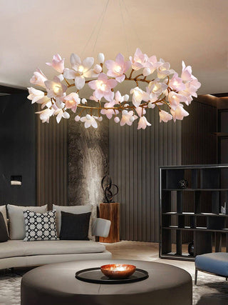 Lustra Lustre Laiton Céramique Floraison