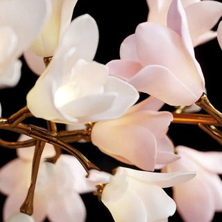 Lustra Lustre Laiton Céramique Floraison