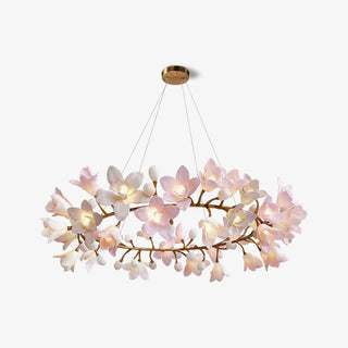Lustra Lustre Laiton Céramique Floraison