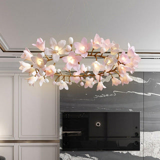 Lustra Lustre Laiton Céramique Floraison