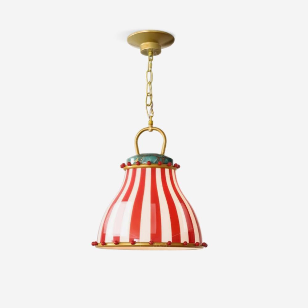 Red and white stripes Glass Pendant Lamp-Neutral Decor