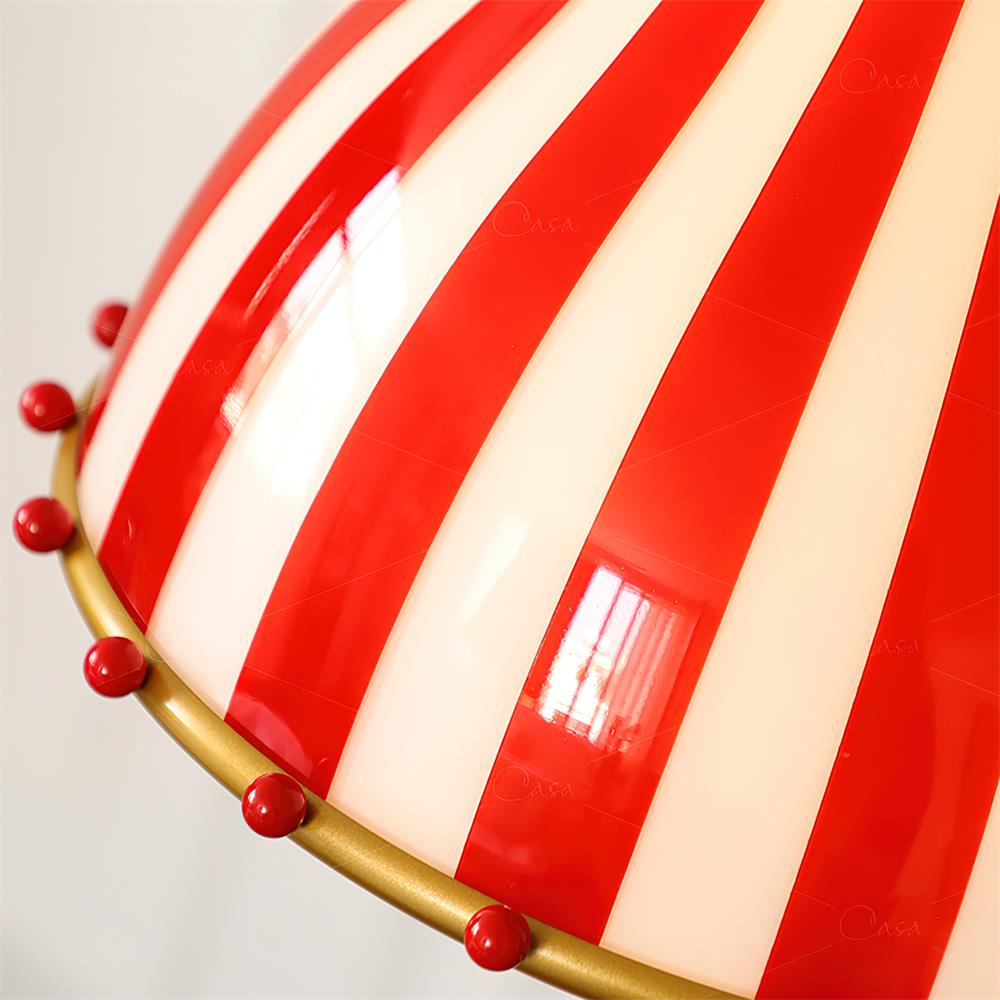 Red and white stripes Glass Pendant Lamp-Neutral Decor