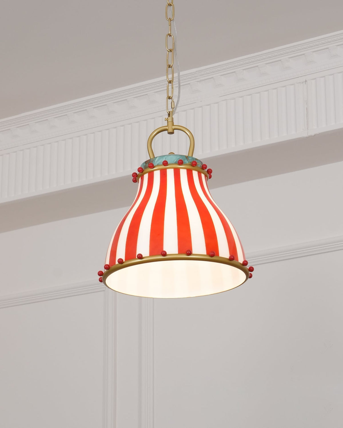 Red and white stripes Glass Pendant Lamp-Neutral Decor
