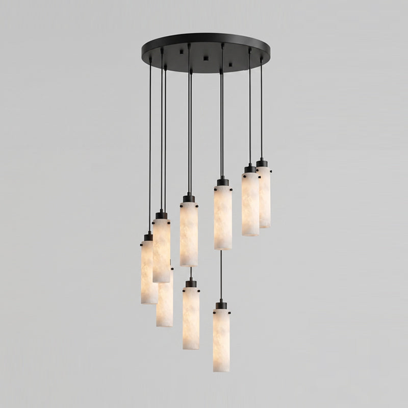 A 11-head configuration of the Cirio Alabaster Chandelier.