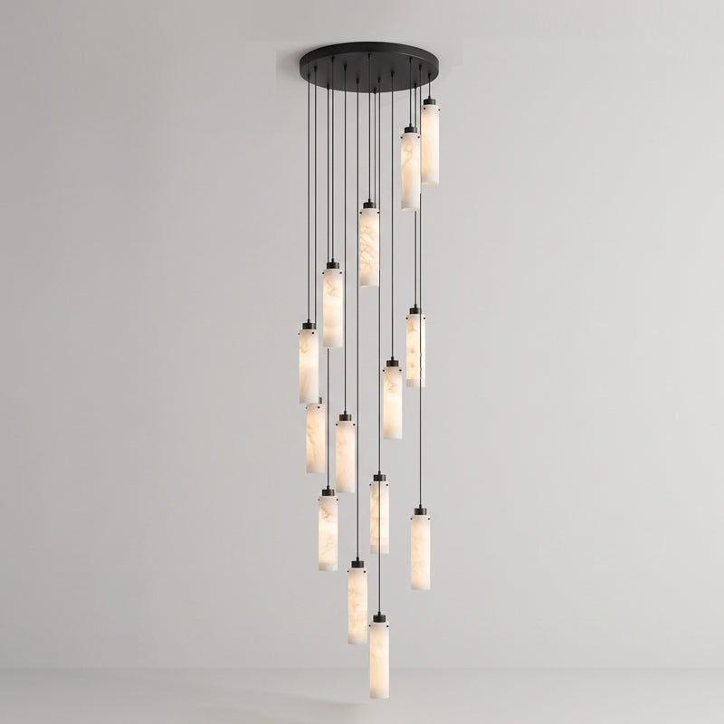 A 15-head configuration of the Cirio Alabaster Chandelier.