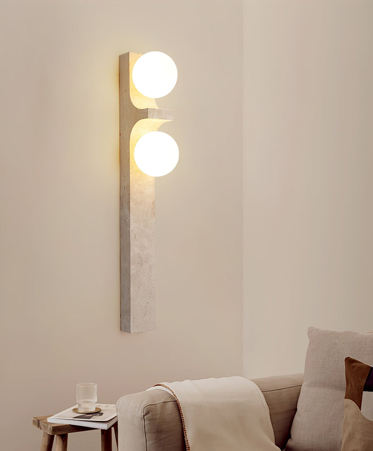 Umiren Applique Murale Minimaliste en Travertin