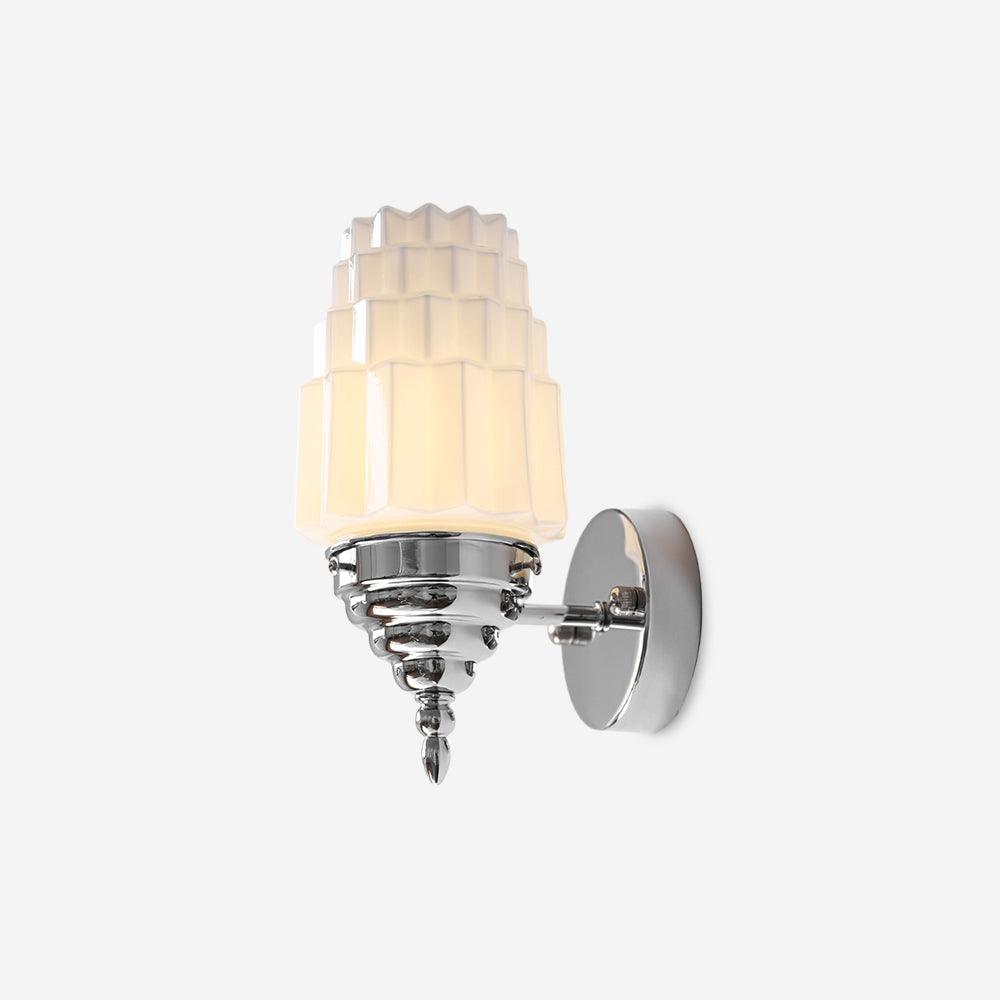 Wall Lamp Metal Body Glass Cylinder Shade Art Deco Bedroom-Neutral Decor