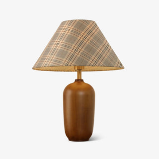 Sienna Lampe de Table en Bois Et Tissu Classique