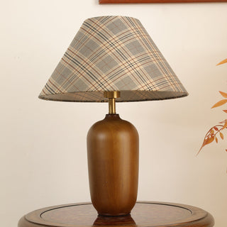 Sienna Lampe de Table en Bois Et Tissu Classique