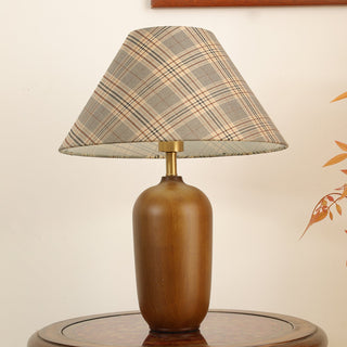 Sienna Lampe de Table en Bois Et Tissu Classique