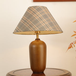 Sienna Lampe de Table en Bois Et Tissu Classique