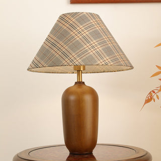 Sienna Lampe de Table en Bois Et Tissu Classique