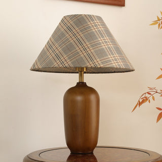 Sienna Lampe de Table en Bois Et Tissu Classique