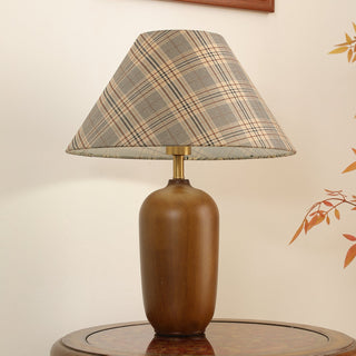 Sienna Lampe de Table en Bois Et Tissu Classique