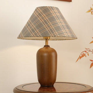 Sienna Lampe de Table en Bois Et Tissu Classique