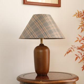 Sienna Lampe de Table en Bois Et Tissu Classique