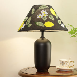 Sienna Lampe de Table en Bois Et Tissu Classique