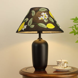 Sienna Lampe de Table en Bois Et Tissu Classique