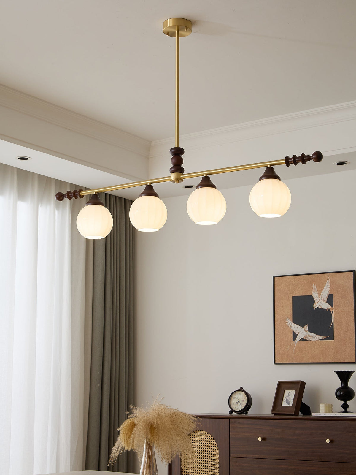 Vosole Lustre Vintage en Bois à L'Élégance Traditionnelle