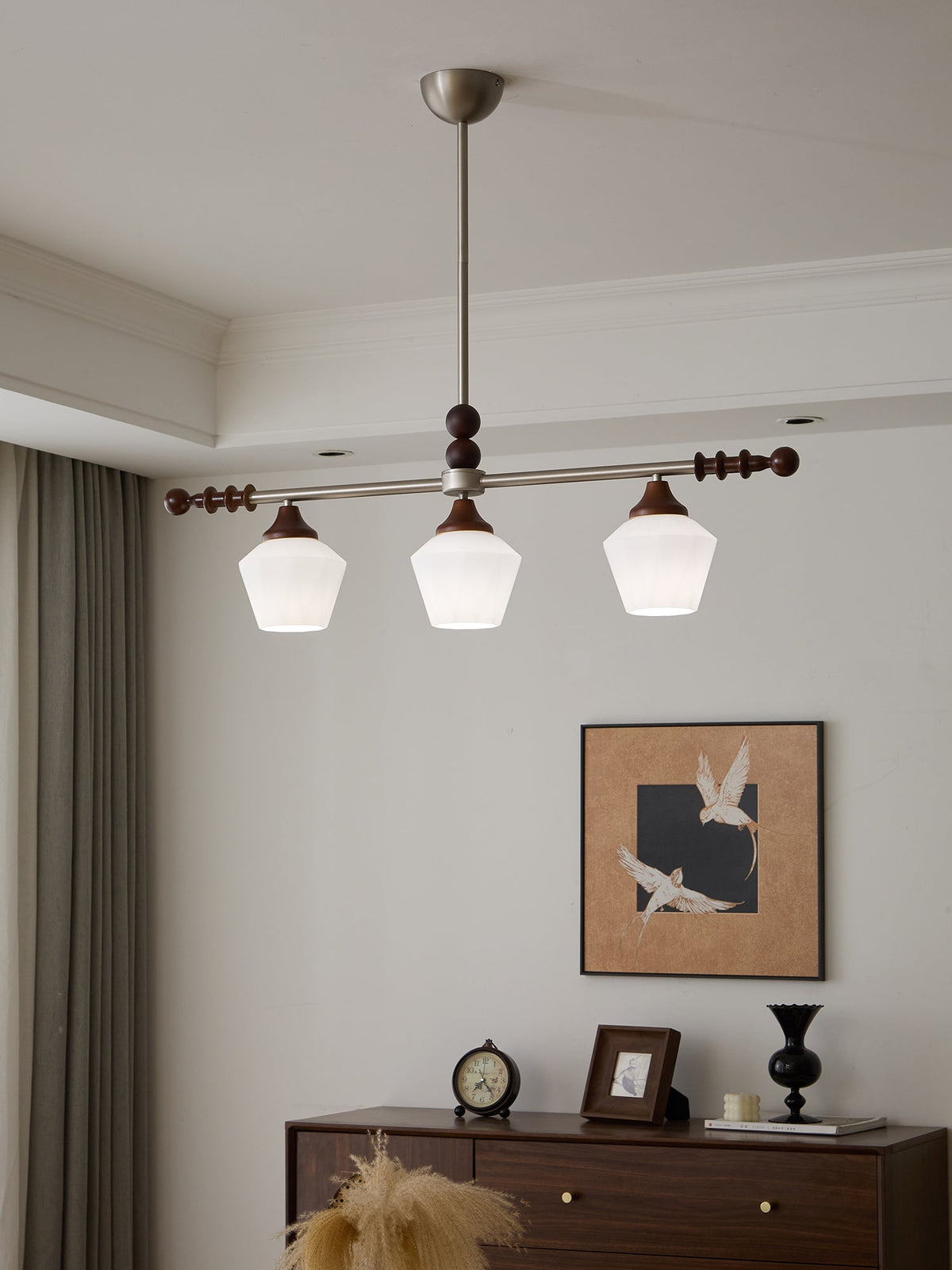 Vosole Lustre Vintage en Bois à L'Élégance Traditionnelle