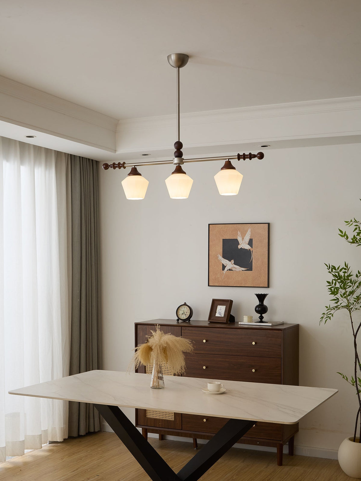 Vosole Lustre Vintage en Bois à L'Élégance Traditionnelle