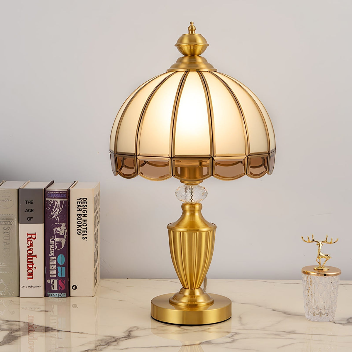 Opaline Verre Lampe de Table Classique