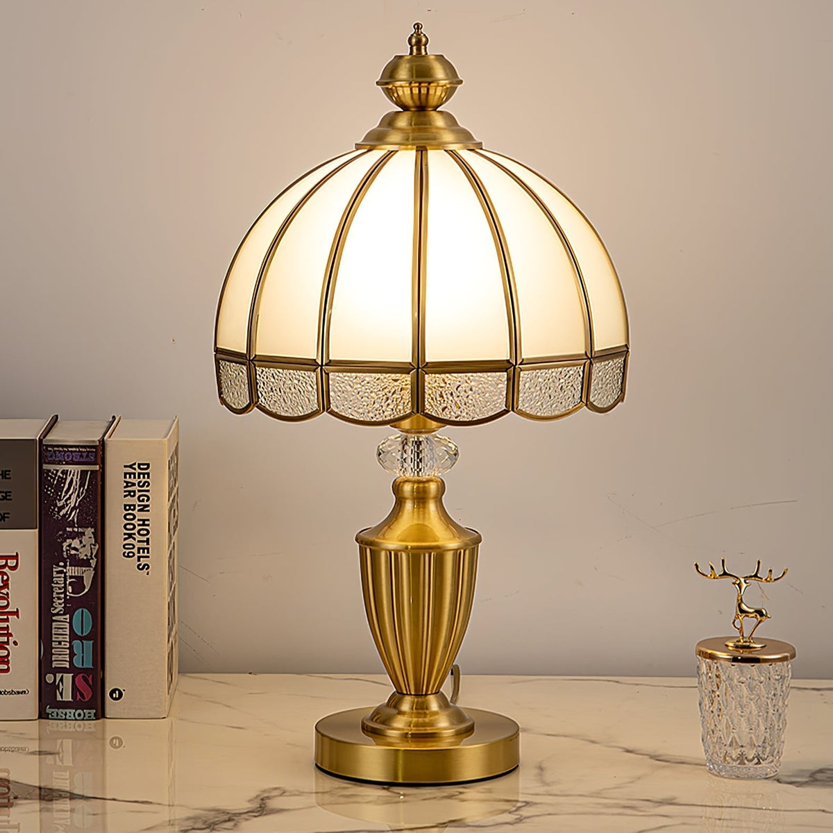 Opaline Verre Lampe de Table Classique