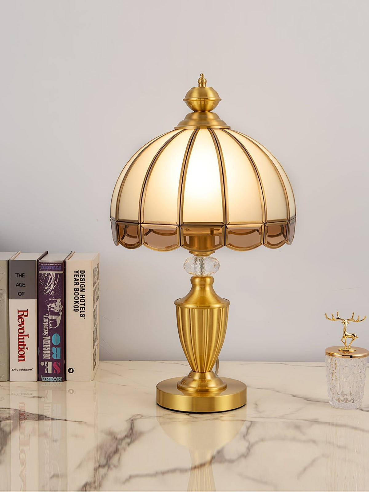 Opaline Verre Lampe de Table Classique
