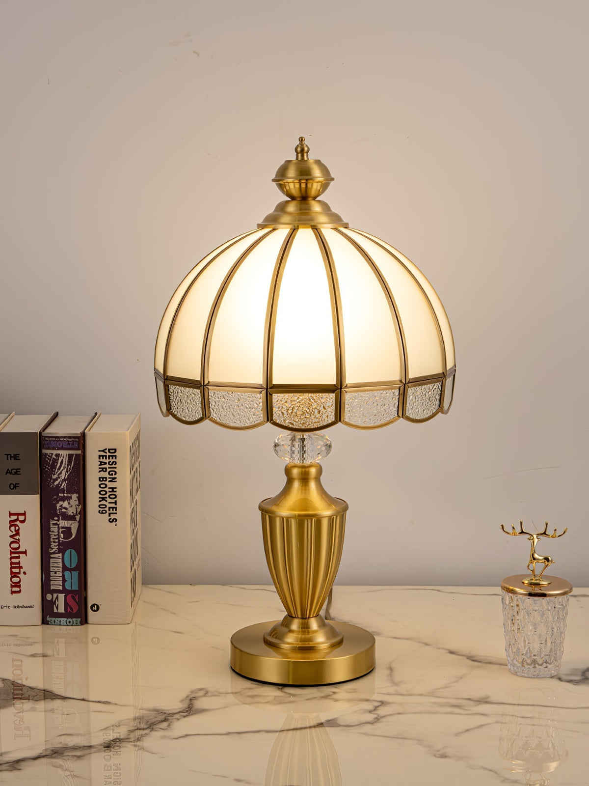 Opaline Verre Lampe de Table Classique