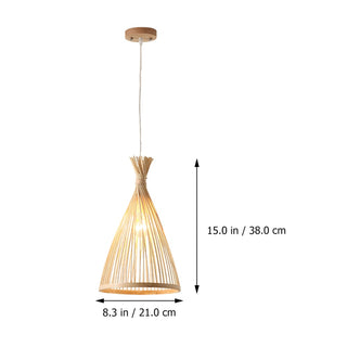 Ritta Suspension Cône Vintage, Bambo, Bois, Salon