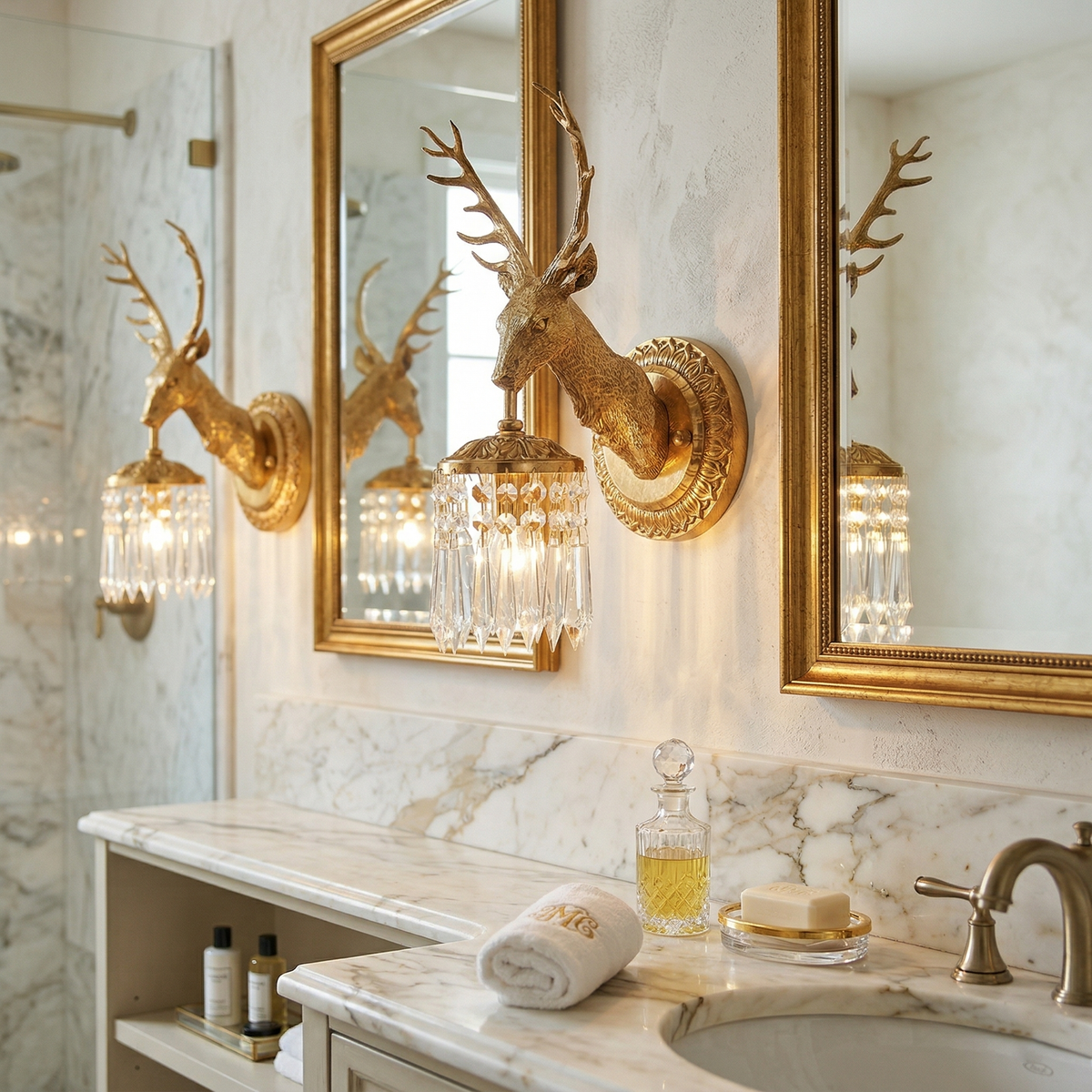 Antler Applique Murale en Cristal