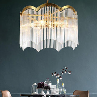 Lustra Lustre Verre Tige Vague Forme