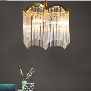 Lustra Lustre Verre Tige Vague Forme