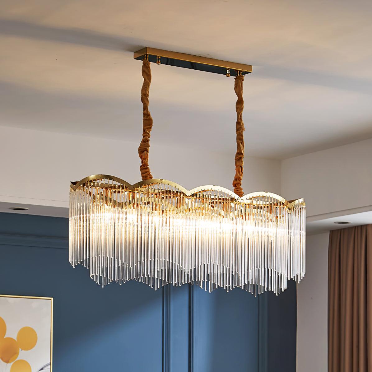 Alvaine Lustre Verre Tige Vague Forme