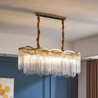 Lustra Lustre Verre Tige Vague Forme