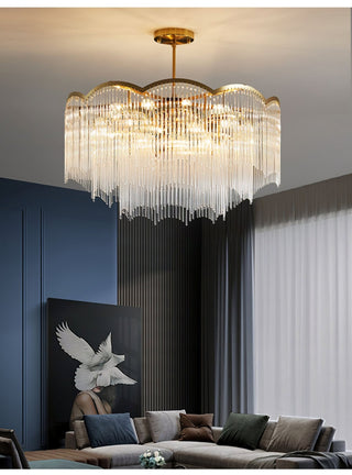 Lustra Lustre Verre Tige Vague Forme
