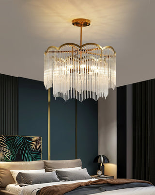 Lustra Lustre Verre Tige Vague Forme