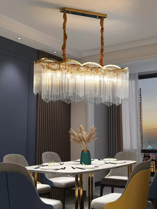 Lustra Lustre Verre Tige Vague Forme