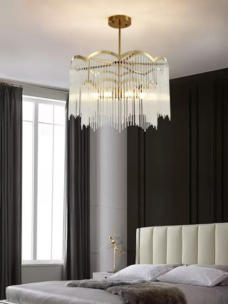 Lustra Lustre Verre Tige Vague Forme