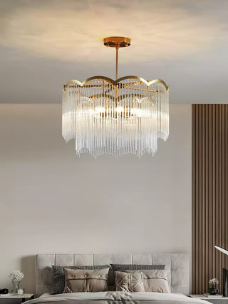 Lustra Lustre Verre Tige Vague Forme