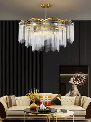Lustra Lustre Verre Tige Vague Forme