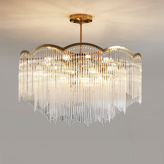 Lustra Lustre Verre Tige Vague Forme