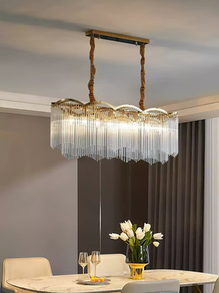 Lustra Lustre Verre Tige Vague Forme