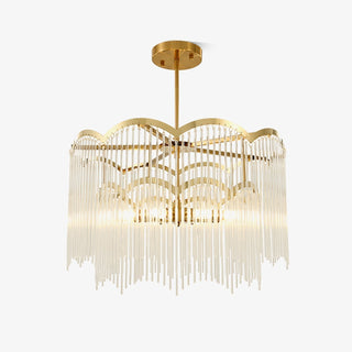 Lustra Lustre Verre Tige Vague Forme