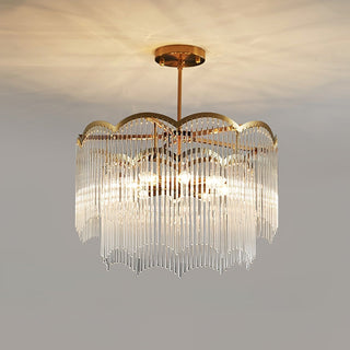 Lustra Lustre Verre Tige Vague Forme