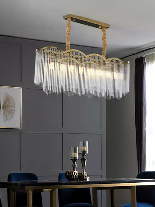 Lustra Lustre Verre Tige Vague Forme