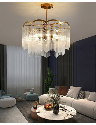 Lustra Lustre Verre Tige Vague Forme