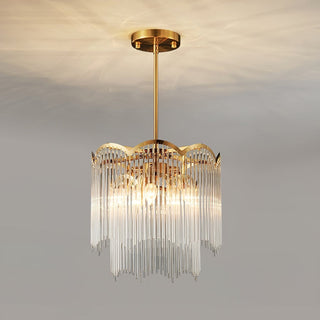 Lustra Lustre Verre Tige Vague Forme
