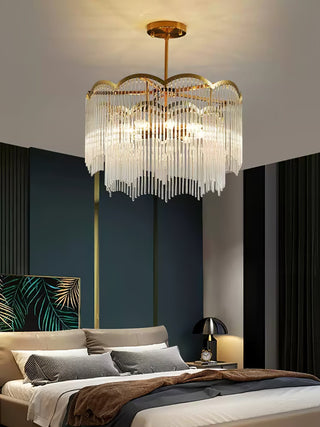 Lustra Lustre Verre Tige Vague Forme